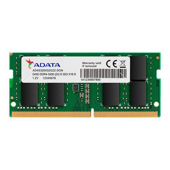 Imagem de Memória Para Notebook Adata XPG, 32GB, 3200MHz, DDR4, CL22 - AD4S320032G22-SGN