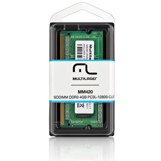 Imagem de Memória Para Notebook DDR3 4GB 1600 MHZ 1,35V SODIMM  - Multilaser  MM420