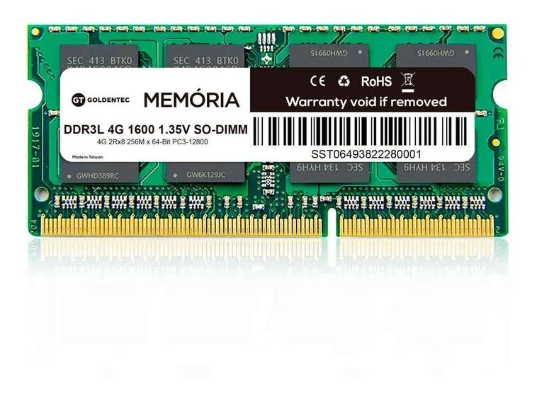Imagem de Memória para Notebook DDR3L 4GB 1600MHz  Goldentec