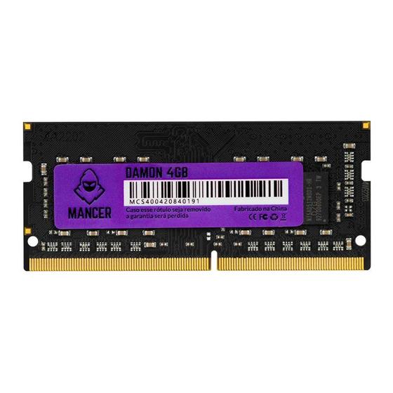 Imagem de Memória Para Notebook Mancer Damon 4GB 2666MHz DDR4 C19 - MCR-DMN-4GB