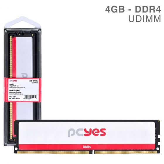 Imagem de Memoria Pcyes 4gb Ddr4  2400mhz  Udimm  Pm042400d4