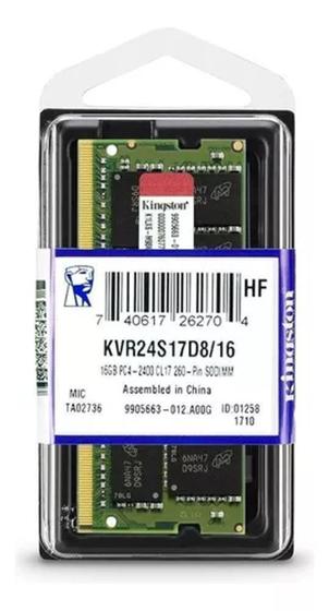 Imagem de Memória RAM 16GB 1x16 Kingston KVR24S17D8/16