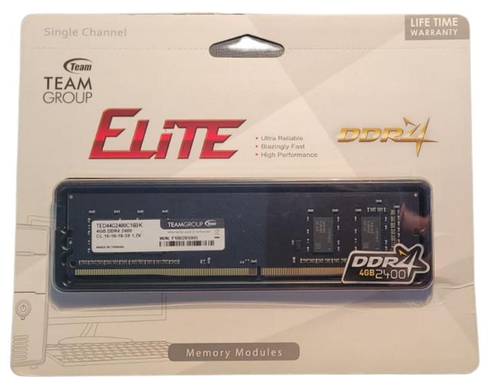 Memória Ram 4gb Ddr4 2400mhz Team Group Elite Menor preço em Memória Ram 4gb Ddr4 2400mhz Team Group Elite