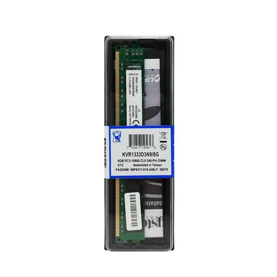 Memória Ram 8GB DDR3 1333MHz Kingston - CL9 - KVR1333D3N9/8G - Memória ...