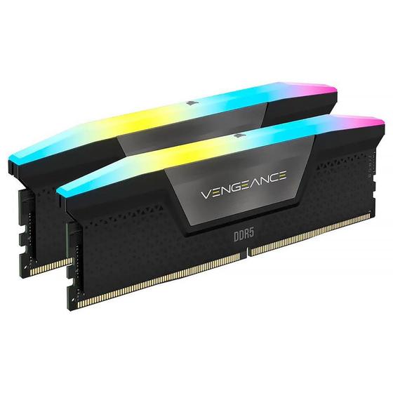 Imagem de Memória RAM Corsair Vengeance RGB DDR5 32GB (2x16GB) 6000MHz - Preto (CMH32GX5M2B6000C40)