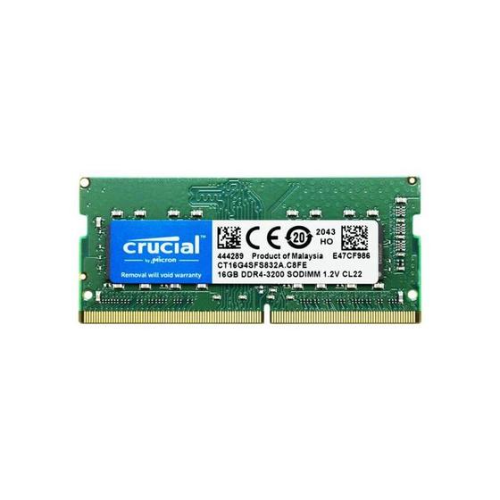 Imagem de Memória RAM Crucial 16GB DDR4 SO-DIMM 3200MHz - CT16G4SFS832A