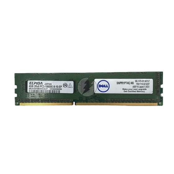 Imagem de Memória Ram DDR3 4GB, 2Rx8, 1333MHz, 10600E, ECC UDIMM: EBJ41EF8BCFA-DJ-F