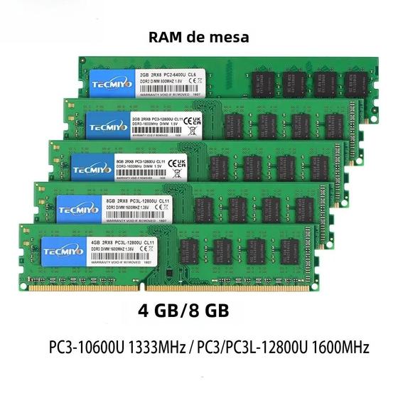 Imagem de Memória RAM DDR3/DDR3L 8GB 1600MHz/1333MHz - Intel/AMD - Não ECC