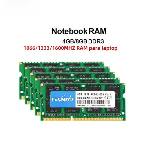 Memória RAM DDR3/DDR3L 8GB/4GB para Laptop - 1333MHz/1600MHz SODIMM Menor preço em Memória RAM DDR3/DDR3L 8GB/4GB para Laptop - 1333MHz/1600MHz SODIMM