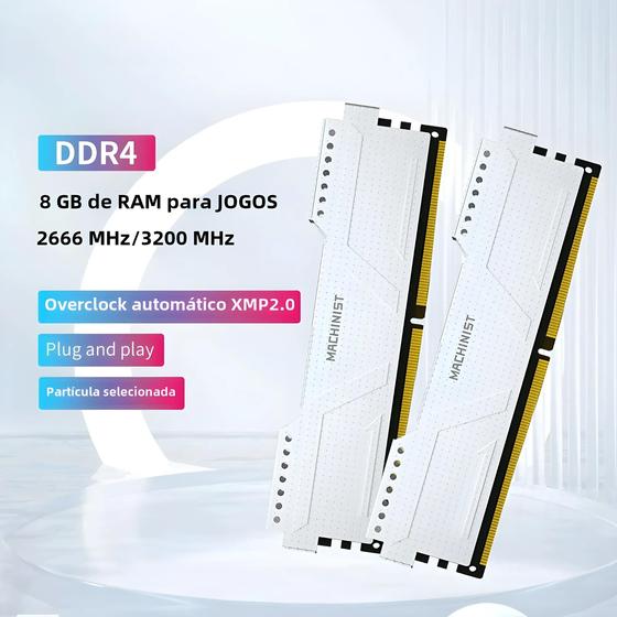 Memória RAM DDR4 8GB/16GB (2666MHz/3200MHz) para Desktop - Com Dissipador de Calor Menor preço em Memória RAM DDR4 8GB/16GB (2666MHz/3200MHz) para Desktop - Com Dissipador de Calor