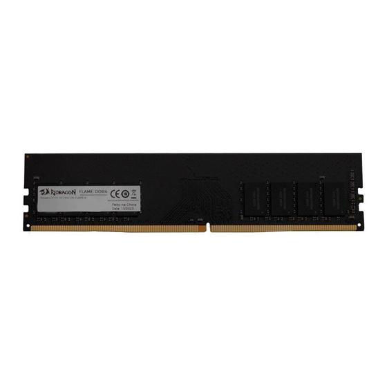 Imagem de Memoria Ram DDR4 8GB 3200Mhz Redragon Flame Preto