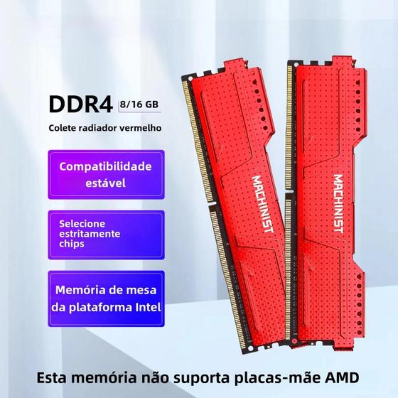 Imagem de Memória RAM DDR4 para Desktop - 8GB, 16GB, 2133MHz, 2666MHz, 3200MHz (com Dissipador)