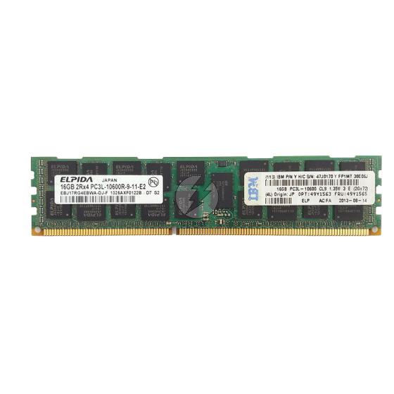 Imagem de Memória RAM Elpida EBJ17RG4EBWA-DJ-F 47J0170 49Y1565: DDR3L, 16GB, 2Rx4, 1333R, RDIMM