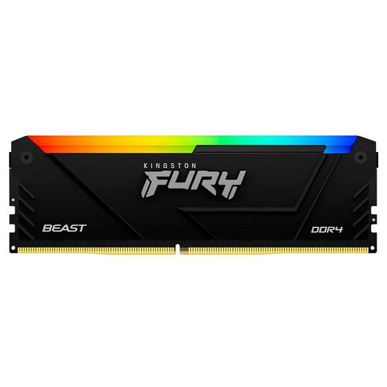 Imagem de Memória RAM Kingston Fury Beast DDR4 16GB 3200MHz RGB - Preto (KF432C16BB12A/16)