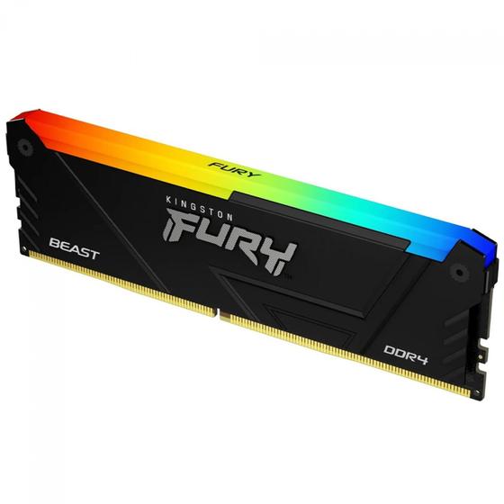 Imagem de Memoria Ram Kingston Fury Beast DDR4 8GB 3200MHZ RGB - Preto (KF432C16BB2A/8)