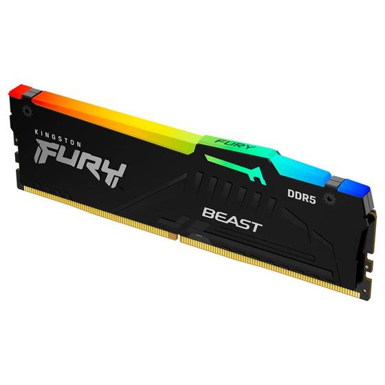 Imagem de Memória RAM Kingston Fury Beast DDR5 16GB 6000MHz RGB - Preto (KF560C40BBA-16)