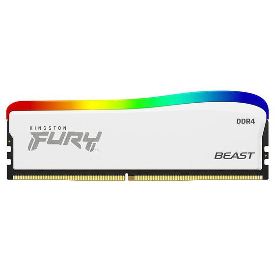 Imagem de Memória RAM Kingston Fury Beast Edição Especial, RGB, 16GB, 3200MHz, DDR4, CL16, Branco - KF432C16BWA/16