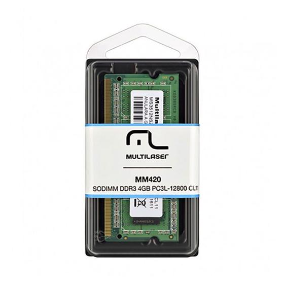 Imagem de Memória RAM Multilaser DDR3 SODIMM 4GB MM420
