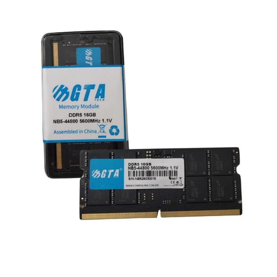 Imagem de Memória RAM Notebook 16gb GTA Tech DDR5 5600MHz Cl46 1.5V