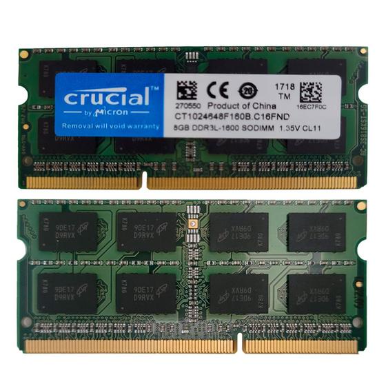 Imagem de Memória Ram Notebook 8GB DDR3L 1600Mhz Crucial