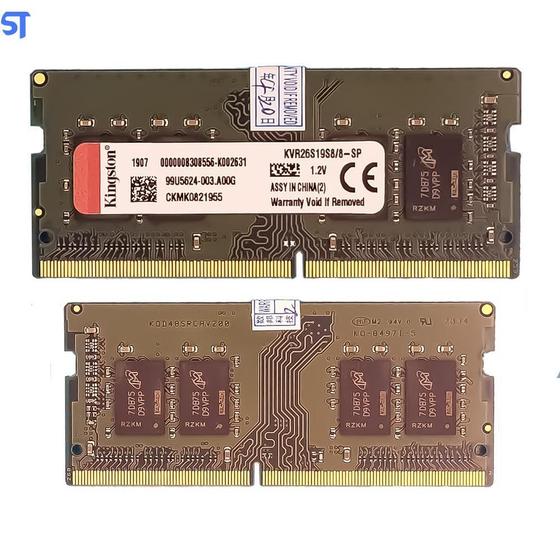Imagem de Memoria Ram Notebook 8Gb Ddr4 2666Mhz Kvr26S19S8/8 Kingston