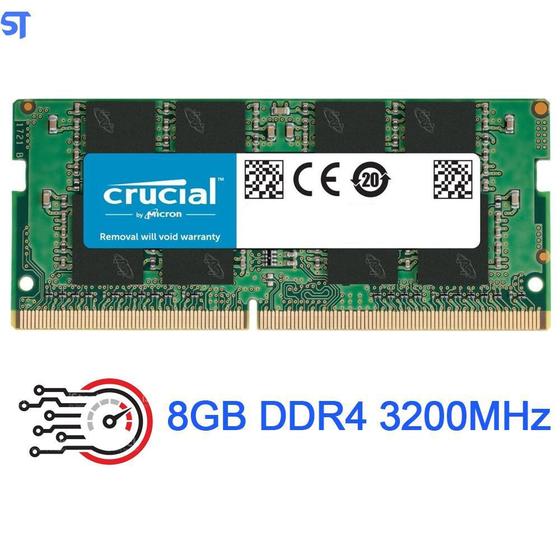 Memória Ram Notebook 8Gb Ddr4 3200Mhz - Crucial Menor preço em Memória Ram Notebook 8Gb Ddr4 3200Mhz - Crucial
