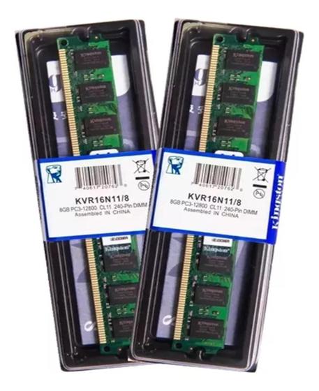 Imagem de Memória RAM P/ PC 8GB DDR3 1600mhz 1.5v Kingston KVR16N11/8