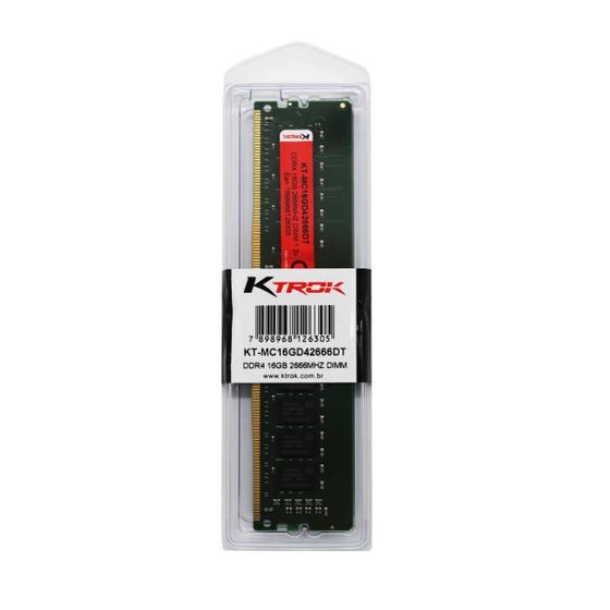Imagem de Memória Ram Para Desktop Pc Ktrok 16Gb Ddr4 2666Mhz Udimm