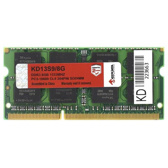 Imagem de Memória RAM para Notebook Keepdata DDR3 8GB 1333MHz - KD13S9/8G