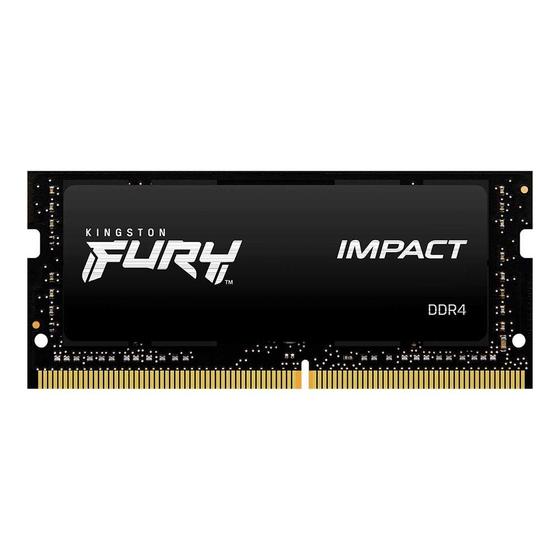 Memória RAM para Notebook Kingston Fury Impact, 16GB, 3200MHz, DDR4, CL20 - KF432S20IB/16 Imagem de Memória RAM para Notebook Kingston Fury Impact, 16GB, 3200MHz, DDR4, CL20 - KF432S20IB/16