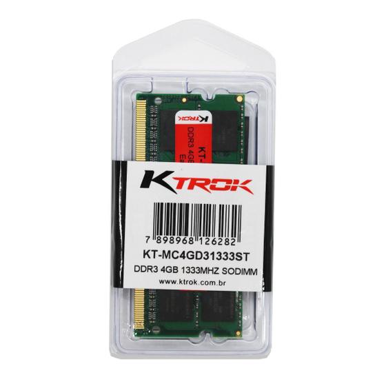 Imagem de Memória Ram Para Notebook Ktrok 4G Ddr3 1333Mhz Sodimm