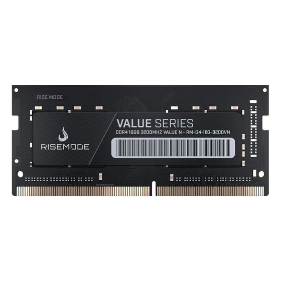 Memoria RAM Para Notebook Rise Mode Value, 16GB, 3200MHZ, DDR4, CL22 - RM-D4-16G-3200VN Menor preço em Memoria RAM Para Notebook Rise Mode Value, 16GB, 3200MHZ, DDR4, CL22 - RM-D4-16G-3200VN