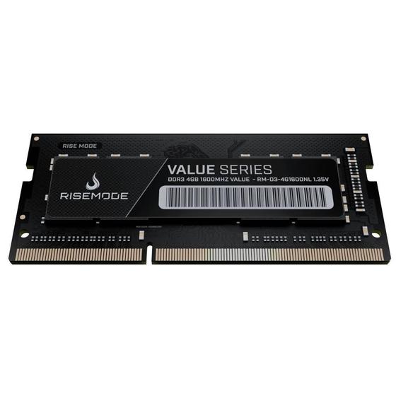 Imagem de Memória RAM para Notebook Rise Mode Value Series, 4GB, 1600MHz, DDR3, CL11 - RM-D3-4G1600NL