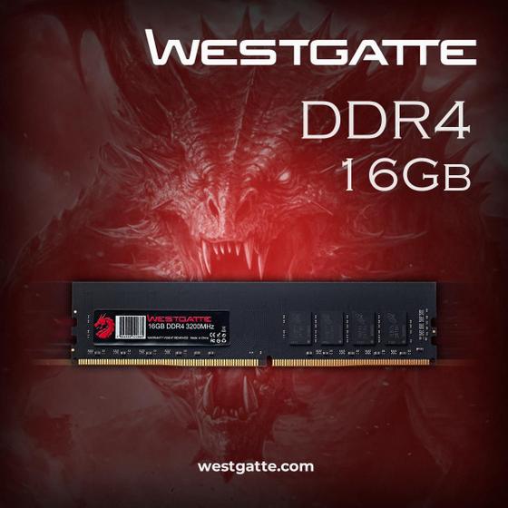 Memória Ram PC Westgatte Ddr4 16gb 3200mhz Menor preço em Memória Ram PC Westgatte Ddr4 16gb 3200mhz