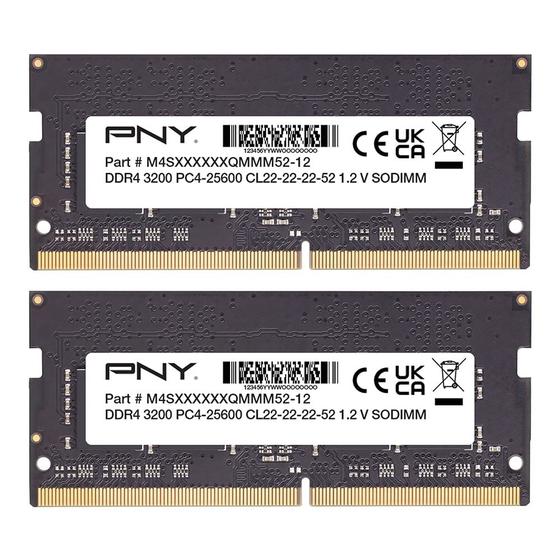 Imagem de Memória RAM PNY Performance DDR4 3200MHz 16GB (2x8GB) para Notebook