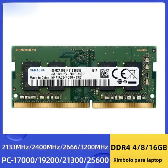 Memória Samsung DDR4 SODIMM De 4GB, 8GB, 16GB, 3200MHz, 2666MHz