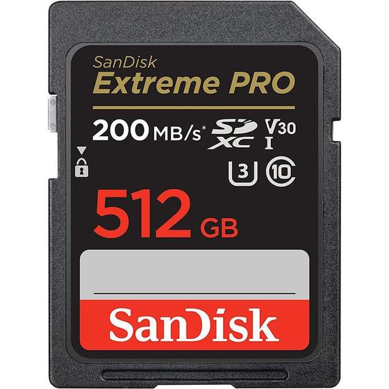 Imagem de Memória Sd Sandisk Extreme Pro 200 140 Placa Mãe S C10 U3 V30 512 Gb Sdsdxxd