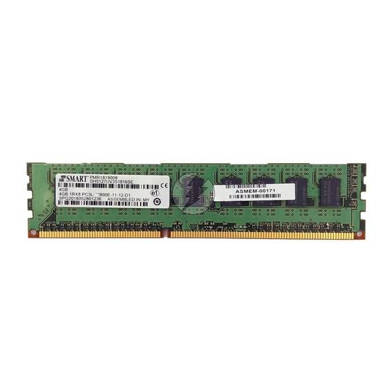 Imagem de Memória SMART SH5127UV351816SE: DDR3, 4GB, 1600E, ECC UDIMM