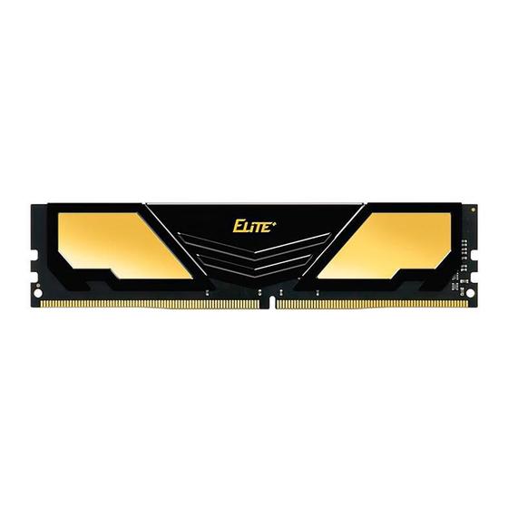 Imagem de Memoria Team Group Elite Plus, 8GB (1x8GB), 3200MHz, DDR4, C22, Preta e Dourada, TPD48G3200HC2202