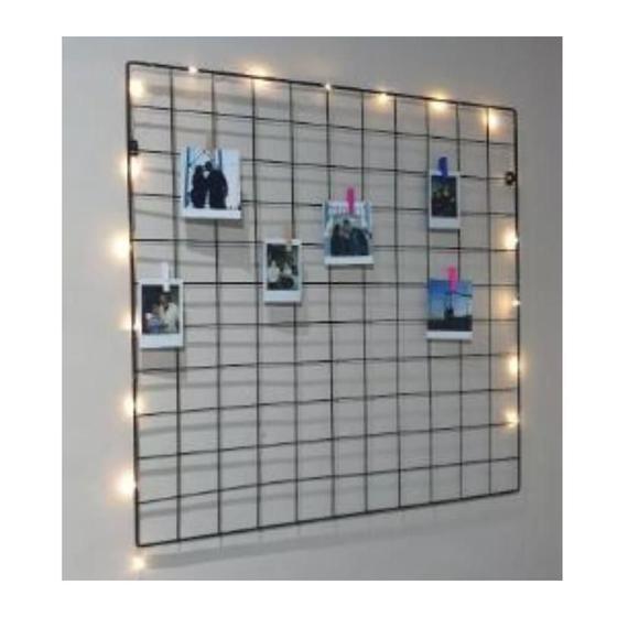 Imagem de Memory Board para Fotos e Recados Com Mini Prendedores + Led e suporte