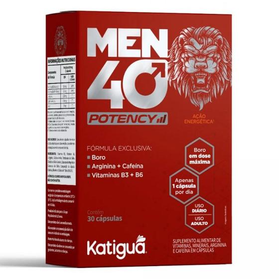 Imagem de Men 40 Potency (Cafeína, L-arginina e Boro) 30 Cápsulas - Katiguá