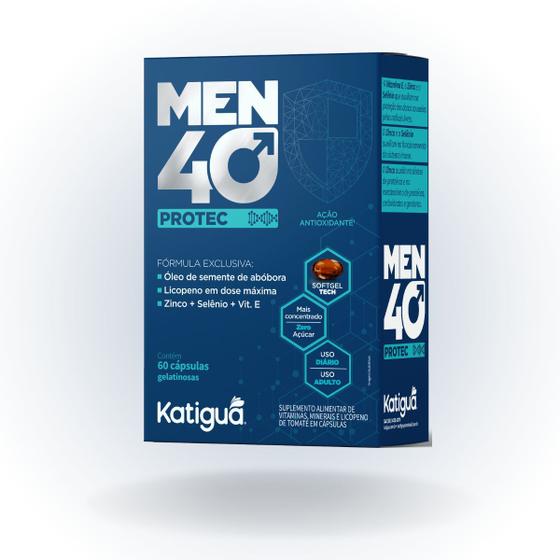 Imagem de Men 40 Protec Katigua 60 capsulas Óleo de Semente de Abóbora + Licopeno + Zinco