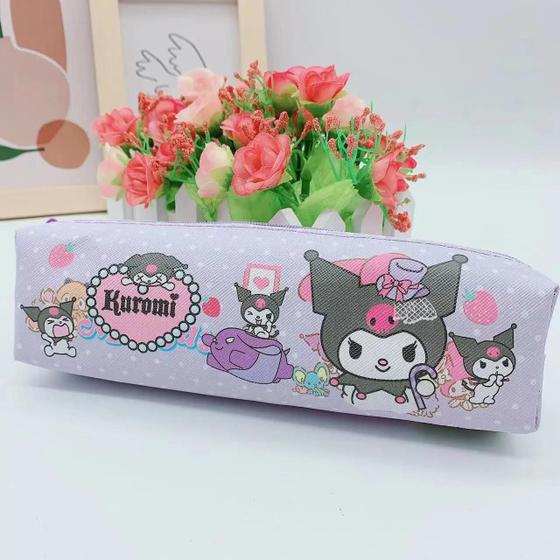 Imagem de Meninas Bonito Sanrio Lápis Bolsa Cinnamoroll Kuromi Minha Melodia Pompompurin Saco Cosmético