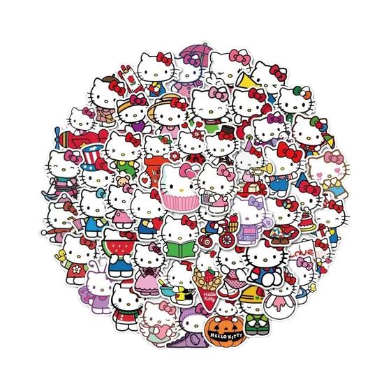 Imagem de Meninas Bonito Sanrio Minha Melodia Kuromi Cinnamoroll Adesivos 50 Peças Para Capa De Telefone