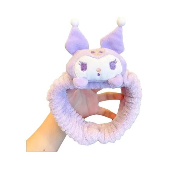 Imagem de Meninas Fofas Sanrio Kuromi Hello Kitty Pelúcia Scrunchie Antiderrapante Faixa De Cabelo Presente