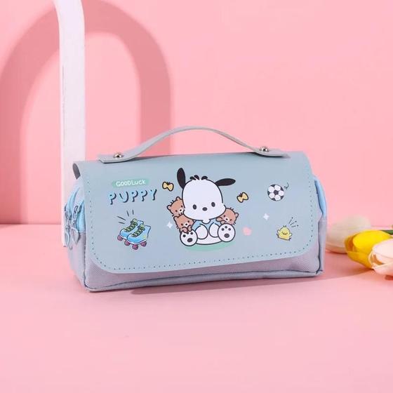 Imagem de Meninas Kawaii Sanrio Cinnamoroll Kuromi Pochacco Crossbody Lápis Caso Saco De Armazenamento De