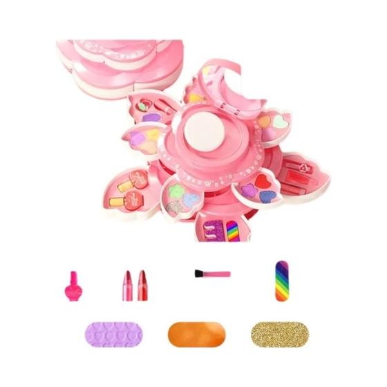 Imagem de Meninas Princesa Conjunto De Maquiagem Caixa Rotativa Cosméticos Brinquedos Aumentar Criatividade