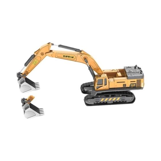 Imagem de Meninos Diecast Escavadeira Trator Bulldozer Guindaste Brinquedo Modelo Liga Veículo De Plástico