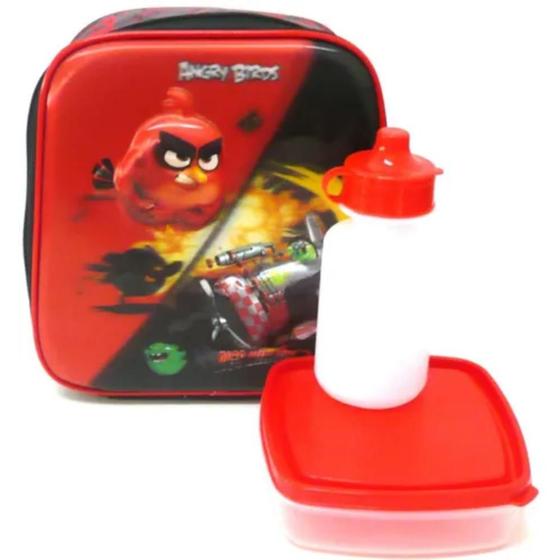 Imagem de Merendeira Lancheira Escolar Infantil Angry Birds 3d