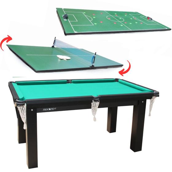 Imagem de Mesa 3 em 1 - Sinuca/Ping Pong/Futebol Botão  Procópio 